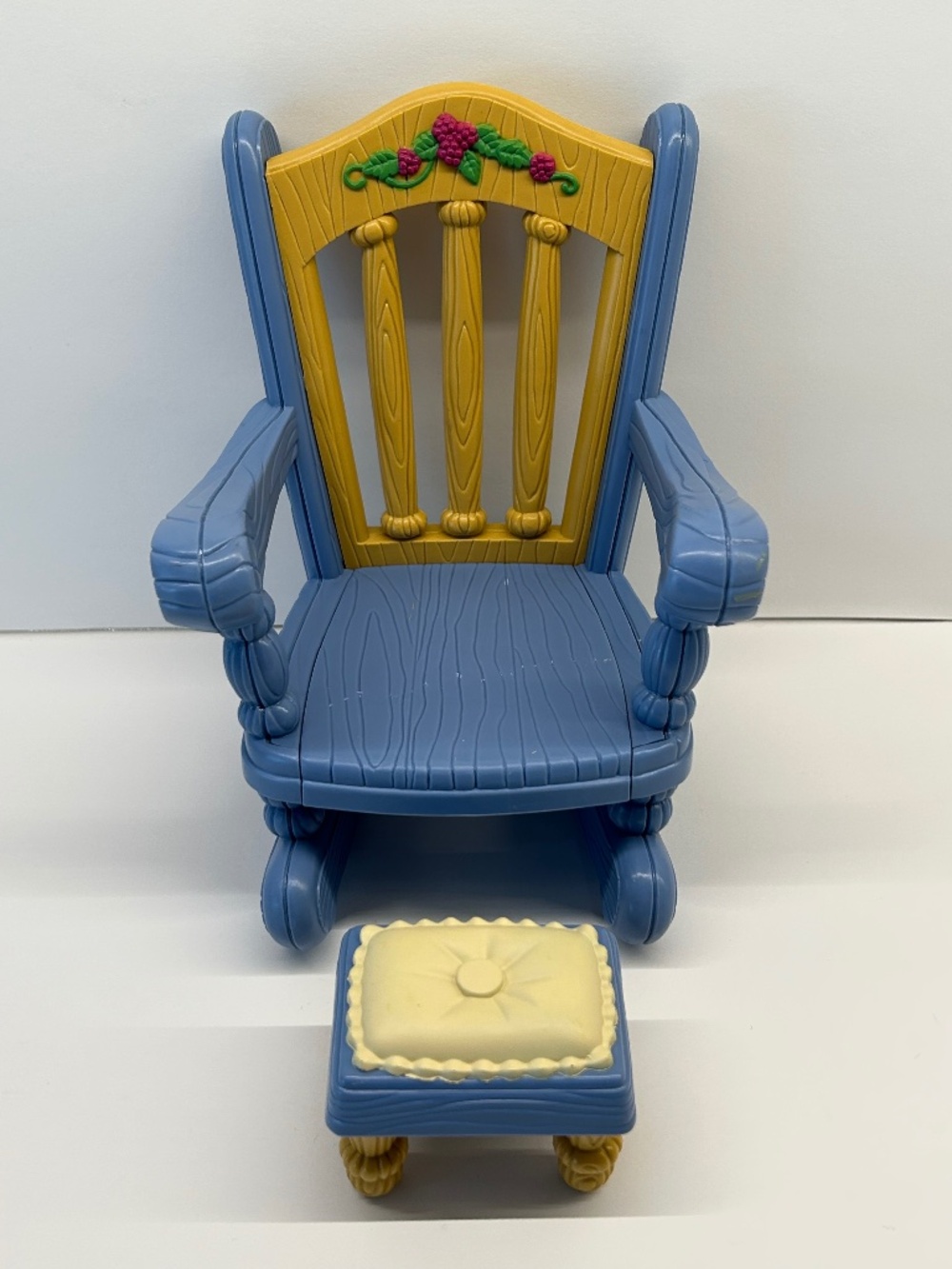 Vintage 90s Fisher Price Briarberry Bears Furniture Rocking Chair With Footstool